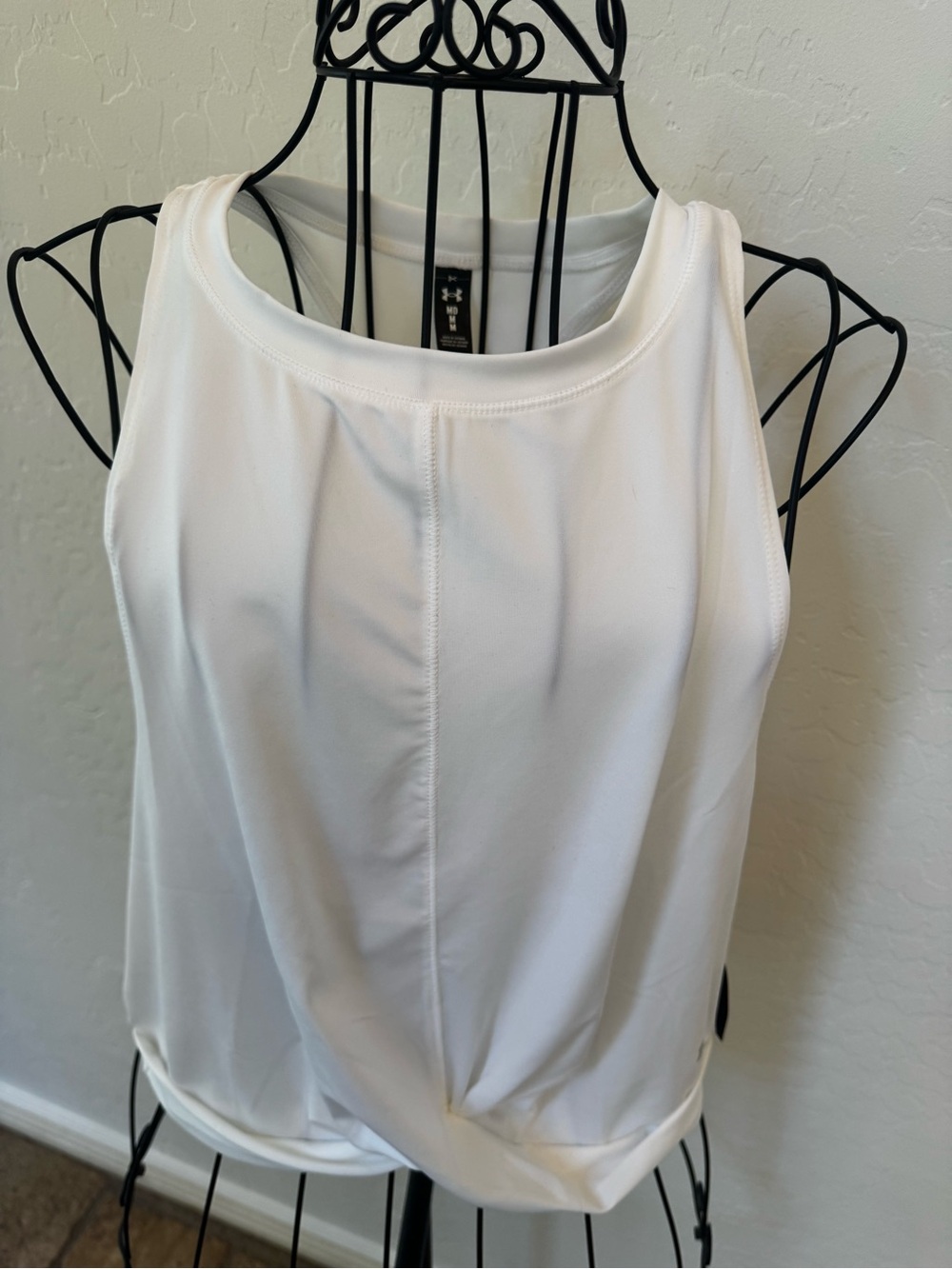 Under Armour White Women's Athletic Twist-Front Tank